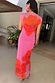 Pink Poppy Sleeveless Mesh Dress with large orange poppy prints on a silky soft mesh base.
