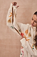 Thumbnail for Cream Sundazed Accessible Hoodie with concealed arm zips for treatment access and colourful heart and sun prints.