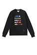 Charcoal Life is Tough Honey Sweatshirt with colourful embroidery, accessible neckline zips and thumb hole cuffs.