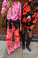 Pink Bandana Copenhagen Jumper and matching red joggers in a knit bandana print, styled for a London look.