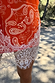 Iconic Red Bandana Maeva Skirt detail highlights the white paisley print and contrast lace border.