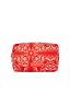 Red bandana print make up bag featuring an in-house white paisley pattern and gold-toned zip.