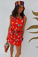 Red Shell Ioana Mini Dress in a cotton-linen blend with a multicoloured shell print.
