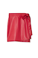 Deep red vegan leather Mini Jaspre wrap skirt with a side tie detail and multi-wear design.