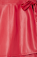 Deep red vegan leather Mini Jaspre Skirt featuring a wrap waist tie and smooth texture.