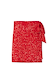 Red Sequin Mini Jaspre Skirt with a wrap-around silhouette and adjustable multi-wear side tie fastening.
