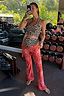 Red Paisley Wide Leg Legging