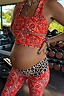 Red Paisley Wide Leg Legging
