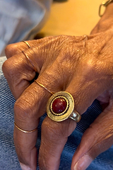 Deloris Red Circle Ring
