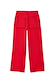 Red wide-leg jeans in structured cotton denim, showcasing signature scalloped back pocket detailing.