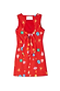 Red Shell Ioana Mini Dress in a cotton-linen blend with a multicoloured shell print and tie-back bow detail.
