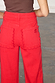 Red Denim Scallop Jeans in structured denim with signature scalloped back pockets and an embroidered NFD logo.