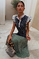 Mix Fawn Spot Remi Dress in a watercolour spot print with pleated neck frills and an asymmetric skirt.