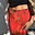 Rosie Maxi Skirt in red with a floral and leopard print, featuring a black bow on the waistband.