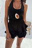 Thumbnail for Black Ruffle Shorts featuring an elasticated waistband and lace trim, a London look statement staple.
