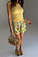 Isla Ruffle Shorts featuring a multi-coloured print with tiered ruffle detailing and lace trim.