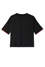 Thumbnail for Back of the black cotton Running Wilder T-shirt featuring a boxy relaxed fit and patterned sleeve cuffs.