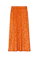 Orange Sequin Dorris Skirt with a midi slip silhouette in burnt sequins, designed in London.