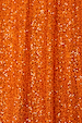 Close-up of shimmering burnt orange sequins on the Orange Sequin Dorris Skirt, capturing the light and texture.