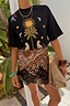 Thumbnail for Black Running Wilder T-shirt in cotton with an iconic sun and leopard print and boxy relaxed fit.
