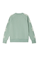 Sage Sundazed Accessible Sweatshirt in sage green with cream palm prints on the sleeves, shown from the back.