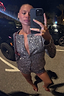 Thumbnail for Gunmetal Alexa Sequin Cardigan and co-ord hot pants worn by a model taking a mirror selfie.