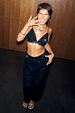 Black Sequin Bra with lace trim and matching sequin trousers, styled for a statement party look.