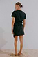 Black Crochet Shell Wrap Skirt featuring a tie-waist fastening and gold shell details, viewed from the back.