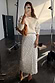 Thumbnail for Cream Shells Dorris Skirt with pearlescent shell and glass beads, styled in a studio mirror selfie.
