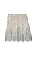 Thumbnail for Silver Sequin Mini Maeva Skirt with a scalloped lace trim, a statement staple designed in London.