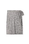 Gunmetal Sequin Mini Jaspre Skirt with wrap tie fastening in a silver sequin finish.