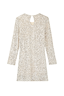 Silver Sequin Mini Soho Dress with long sleeves and a shimmering keyhole button fastening at the back.
