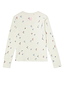 Thumbnail for White Ski Waffle Pyjama top with a playful ski print and textured fabric, shown from the back.