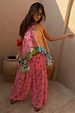 Pink Snake Balloon Trouser featuring snake and swirl motifs in a balloon silhouette for feel good dressing.