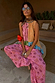 Pink Snake Balloon Trouser with dusky pink snake and swirl motifs in a balloon silhouette.