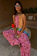 Pink Snake Balloon Trouser with dusky pink snake and swirl motifs in a balloon silhouette.