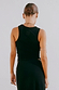 Black Sol Tank Top featuring a racerback with tonal embroidery, shown from the back in a ribbed black fabric.