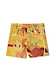 Thumbnail for Verano Tate Shorts in a tropical sun and palm print with a braided waist belt and back pockets.