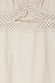 Stone Mimi Dress in cream linen featuring intricate scalloped lace trim and a central cutout detail.