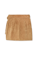 Tan brown suede mini Jaspre wrap skirt featuring a multi-wear tie waist.