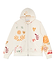 Thumbnail for Cream Sundazed Accessible Hoodie featuring sun and heart prints, a double-ended zip and thumb hole cuffs.
