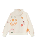Cream Sundazed Accessible Hoodie with sun and heart graphic prints and concealed zips for treatment access.