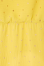 Thumbnail for Sunshine Tilly Dress detail highlighting the yellow plisse fabric, gold flecks and elasticated waistband.