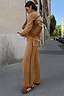Tan Barrel Leg Knit Joggers