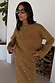 Tan Stud Evie Knit Jumper with gold stud detailing, styled as a co-ord with the matching skirt.