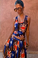 Chocolate and Blue Sun Ribbed Tank Top