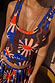 Chocolate and Blue Sun Ribbed Tank Top