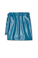 Petite teal vegan leather Mini Jaspre Skirt featuring a wrap waist and multi-wear design.