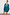 Thumbnail for Teal Vegan Leather Mini Jaspre Skirt with a wrap waist, paired with a matching teal blouse for a chic tonal look.