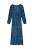Thumbnail for Teal Sequin Emma Dress featuring long sleeves with elasticated cuffs and a gathered waist seam.